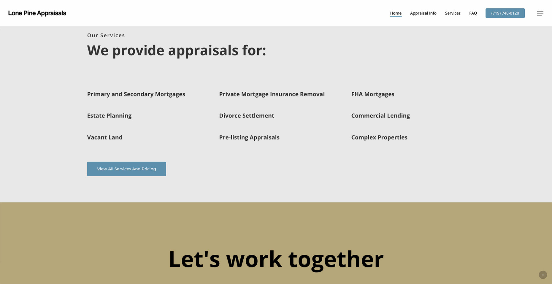 Lone Pine Appraisals — screen 3