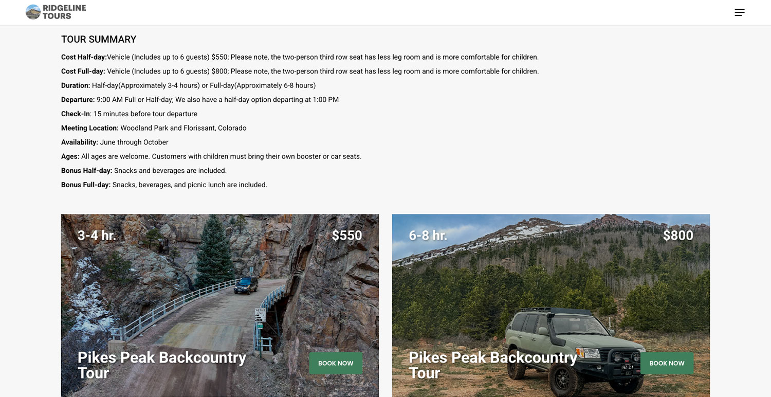 Ridgeline Tours — screen 5